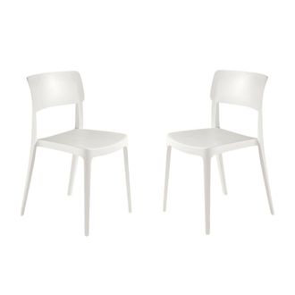 MondoViro Juego de 4 sillas de polipropileno blanco cm 50x51 81h