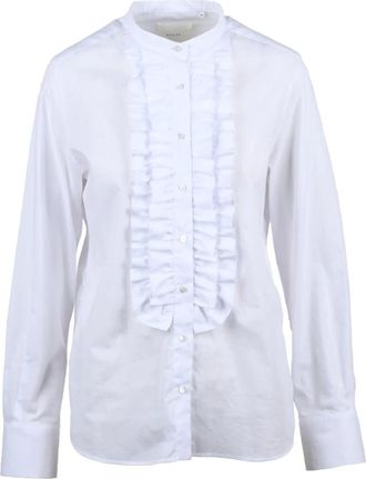 Xacus Overhemden, Dames, Wit, XS, Katoen, Coreana met rood accent