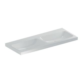 Keramag Geberit Icon Light Lavabo Doble, 120 Cm X 48 Cm, Sin Agujero Para