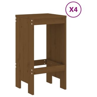 Berkfield Home Beautiful 5 Piece Garden Bar Set Honey Brown Solid Wood Pine