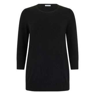 Malo Truien & Vesten, Dames, Zwart, L, Kasjmier, Gebreide trui met ronde hals