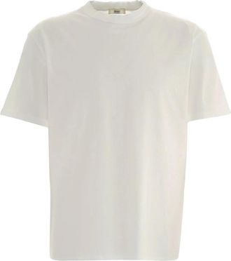 Mauro Grifoni T-shirt Regular met dubbele ronde hals en onafgewerkte rand - Heren - T-shirts - Wit - XL - Tops