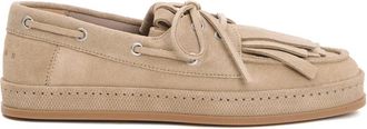 Hogan Fringe Mocassin Touw Stijl Schoen - Dames - Bootschoenen - Beige - 37 1/2 EU - Schoenen
