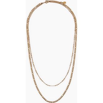 H&M Waterproof Two-strand Necklace in Gold-Colored at Nordstrom