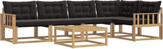 vidaXL Conjunto De Sof&aacute;s De Exterior 6 Uds. Blanco Y Negro Vidaxl