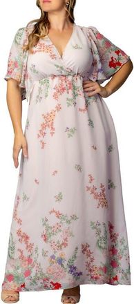 Kiyonna Catalina Border Print Cocktail Dress in Cottage Garden Border at Nordstrom, Size 2 X