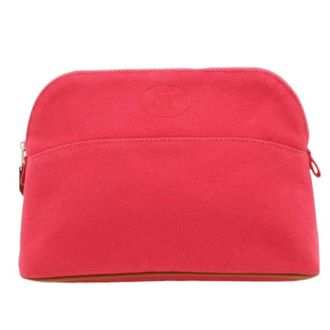 Herm&egrave;s Pre-owned Vintage Canvas Clutch - Dames - Pre-owned - Roze - Maat: ONE Size