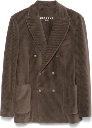Circolo 1901 Bruin Corduroy Dubbel-Borst Jas - Heren - Blazers - Bruin - XL - Jassen