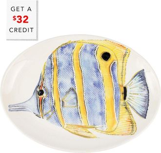 Vietri Vietri Reef Butterfly Fish Oval Platter With $32 Credit
