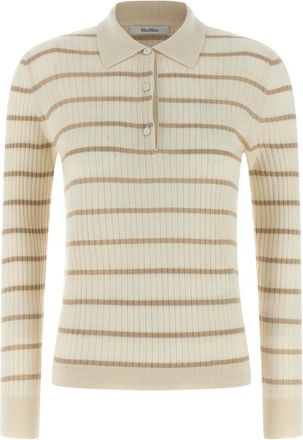 Max Mara Mxpgitano Polo Shirt - Dames - Cashmere truien - Beige - L - Kasjmier - Truien & Vesten
