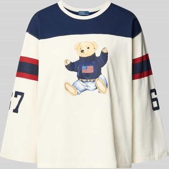Polo Ralph Lauren Regular Fit Sweatshirt mit Polo-Bear Print in Ecru, Gr&ouml;&szlig;e XXL