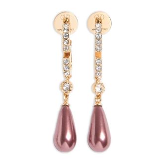 Valentino Garavani Druppelvormige Oorhangers met Glazen Parels - Dames - Oorbellen - Geel - ONE Size - Accessoires