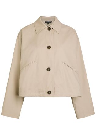 Emporio Armani Cotton-twill Jacket - Light Brown - 48 (UK16 / XL)