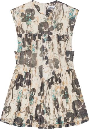 Ganni Abito con stampa a fiori - Toni neutri