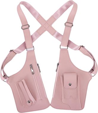 Generic Double Shoulder Armpit Bag, Anti-Theft Hidden Adjustable Strap Holster, Water Resistant Crossbody Pack (Pink)