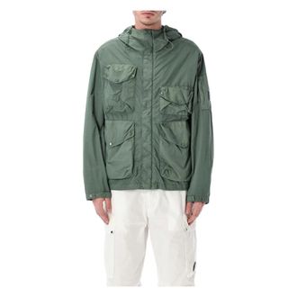 C.P. Company Light Jackets, male, Green, Size: XL Flatt Nylon Goggle Jacket