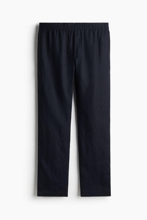 H&M Leinenhose in Regular Fit - Marineblau