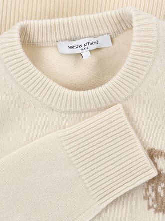 Maison Kitsun&eacute; White Minimalist Sweater With Design