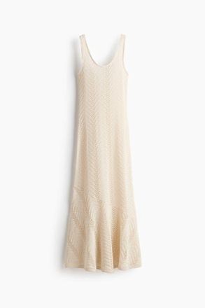 H&M Crochet-look Midi Dress in Light Beige at Nordstrom, Size X-Small
