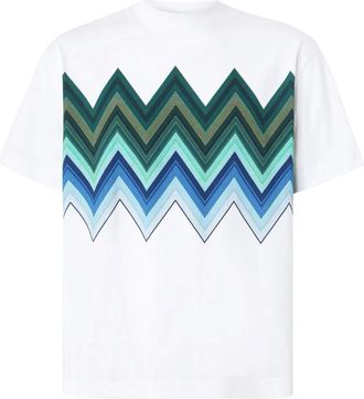 Missoni Green Zig Zag Cotton T-shirt