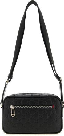 Gucci GG Emblem Crossbody Tas - Heren - Tassen - Zwart - Maat: ONE Size Katoen