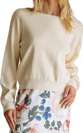 Skies Are Blue Clothing River Lace Back Sweater In Oatmeal