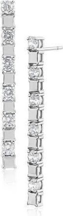 Kenneth Jay Lane Modern Bar Drop Earrings in Clear Silver at Nordstrom Rack