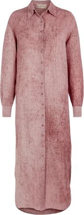 Cortana Azama- linnen maltinto jurk- - Dames - Shirt Kleedjes - Roze - L - Linnen - Kleedjes