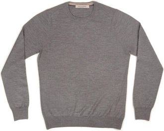 La Fileria Stijlvolle Sweatshirts & Hoodies - Heren - Ronde hals truien - Grijs - XL - Polyester - Truien & Vesten