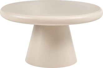 Beliani Mesa De Centro Redonda Con Base De Pedestal Dise&ntilde;o Escultural Estilo Org&aacute;nico Beige Mamawi