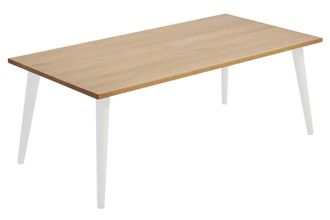 HOGAR 24 Mesa de Centro Fija Color Encerado y Blanco. Medidas: 100 x 50 cm