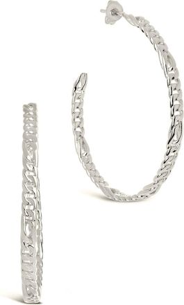 Sterling Forever Claudette Chain Hoop Earrings