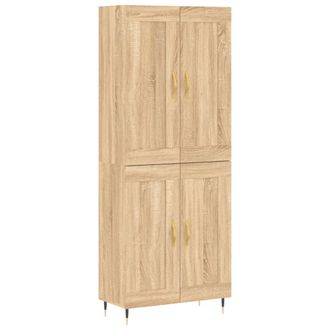 vidaXL Vidaxl - Aparador Alto Madera Contrachapada Color Roble 69,5x34x180 Cm