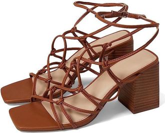 Farylrobin Faryl by Farylrobin Zayne Sandal Womens Cognac Ankle Strap Block Heel JOBB1282