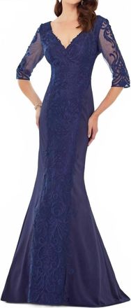 Montage by Mon Cheri Mermaid Gown In Navy