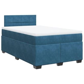 vidaXL Cama Box Spring Con Colch&oacute;n Terciopelo Azul 120x200 Cm Vidaxl