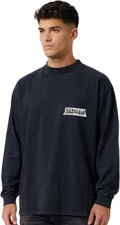 Balenciaga Black Logo Crew Neck T-Shirt