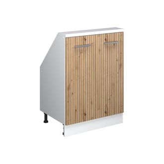 Vicco Armario De Cocina Para Techo Inclinado R-line, Roble Artesanal/blanco, 60 Cm Con 2 Puertas, Vicco