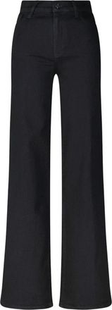 Frame Denim High-Waist Palazzo Jeans - Dames - Wijde Broeken - Zwart - W31 - Denim - Broeken