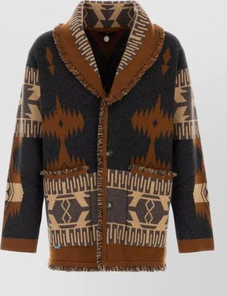 Alanui embroidered cashmere single breasted coat