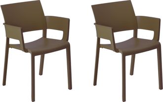 Resol Sillas Con Brazos Fiona Resol Pl&aacute;stico Marr&oacute;n (pack De 2)