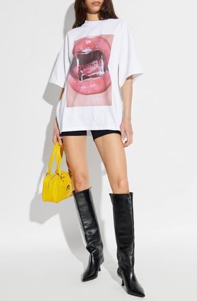 Alexander Wang Oversize T-shirt With Print, Womens, White