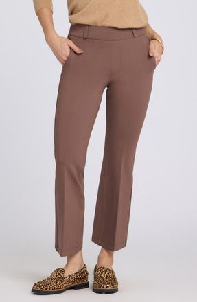 NYDJ Pull-On Ankle Flare Pants in Deep Taupe at Nordstrom, Size Xx-Small
