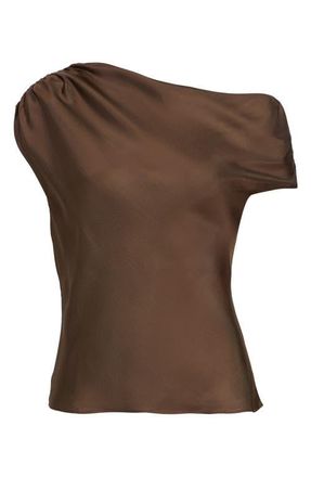 Toccin Veda Ruched One-Shoulder Top in Coffee at Nordstrom, Size 10
