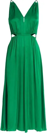 Maje V-Neck Cut-Out Woven Midi Dress Size L