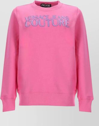 Versace Jeans Couture cotton jersey crew neck long sleeve top