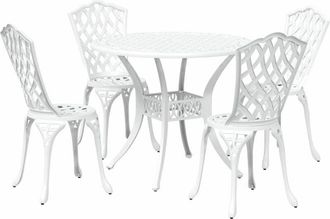 vidaXL Garden Dining Set 5 pcs White Aluminium vidaXL