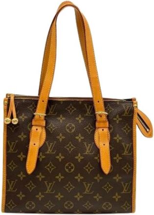 Louis Vuitton Pre-owned Monogram Canvas Tote Bag - Dames - Vintage Shopper - Bruin - ONE Size - Leer - Vintage