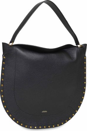 Isabel Marant Womens Shoulder Bag Oskan Hobo Black Calf Leather