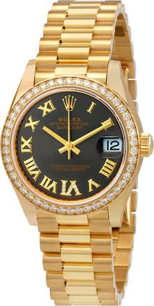 Rolex Datejust 31 Automatic 18kt Yellow Gold Diamond Grey Dial Ladies Watch 278288RRDP